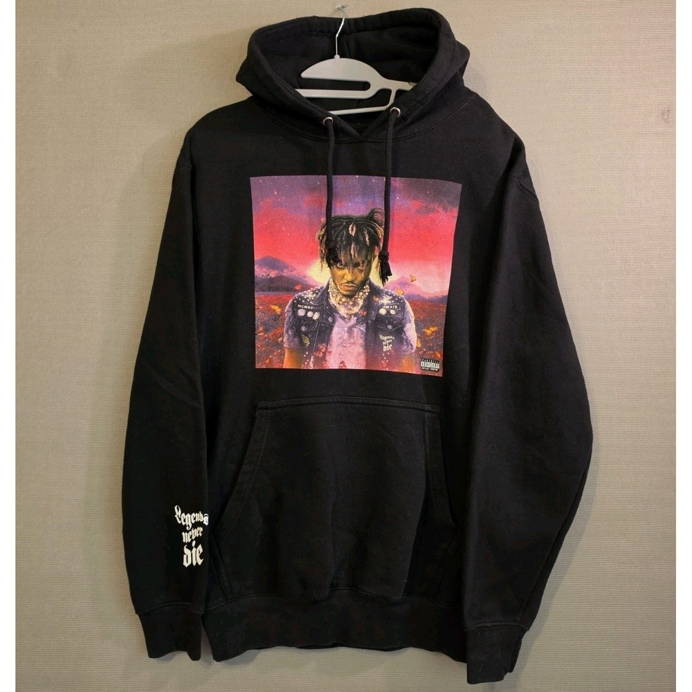 Juice WRLD Memorial Hoodie Sweatshirt Legends Never Die 999 Club Medium Black